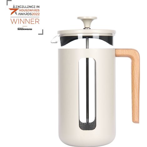 La Cafetière Pisa Cafetera de acero inoxidable, 8 tazas, café con leche, en caja de regalo