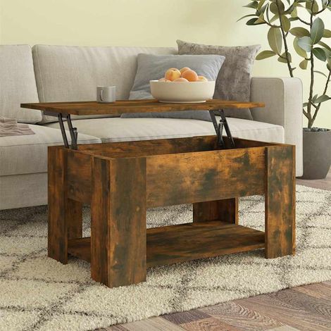 vidaXL Mesa de centro madera de ingeniería roble ahumado 79x49x41 cm (1/5)