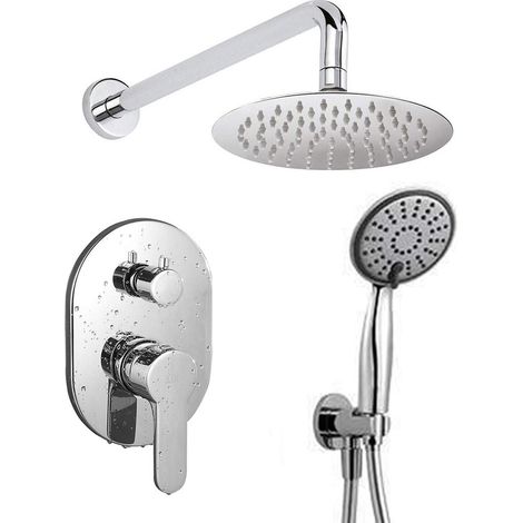 Kibath Grifo Empotrado de Ducha equipo de pared monomando VAL redondo acabado CROMO brillo fabricado en latón (1/5)