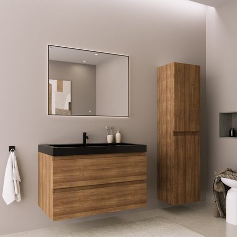 Ensemble meuble vasque 80 cm avec colonne - LOMAZOO Avalon - (1/5)