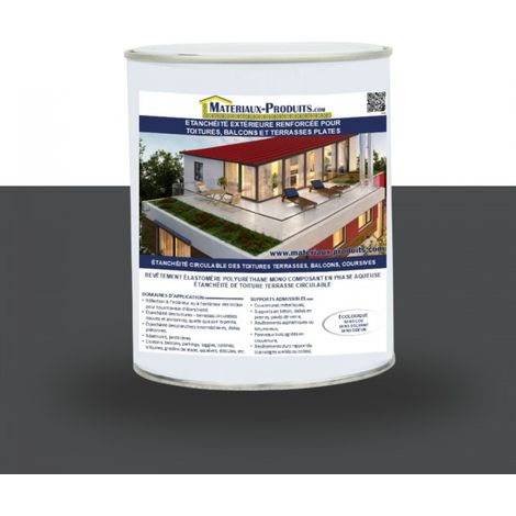Etanchéité extérieure renforcée pour toitures, balcons et terrasses plates - 1 Kg Gris basalte - MATPRO