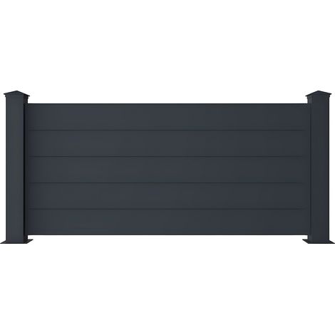 Clôture à poser H89 x L189 cm en aluminium anthracite - NAZARIO (1/2)