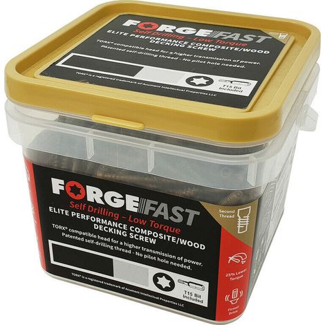 Forgefix Decking Screws Countersunk Tan 5.0x100 Torx T25 (1/5)