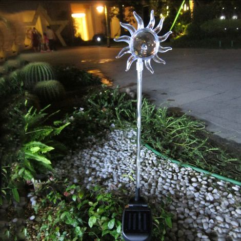 Lampe solaire colorée à 6 LED pour l'intérieur et l'extérieur, idéale pour décorer jardin, cour et pelouse. (1/5)