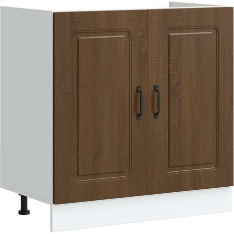 Maison Exclusive - Mobile base lavello Kalmar Rovere Marrone 80x46x81,5 cm