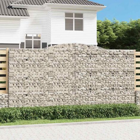 Paniers à gabions arqués 10 pcs 400x50x200/220 cm Fer galvanisé