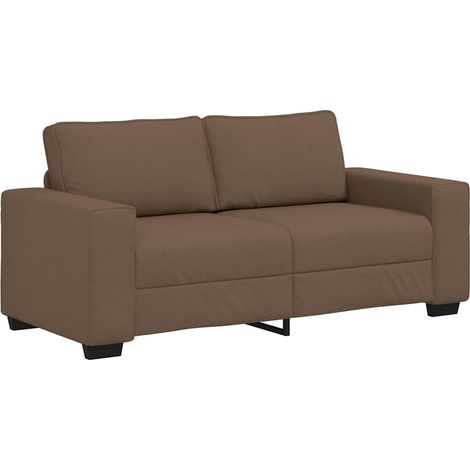 vidaXL Divano a 2 Posti Marrone 140 cm in Tessuto (1/5)