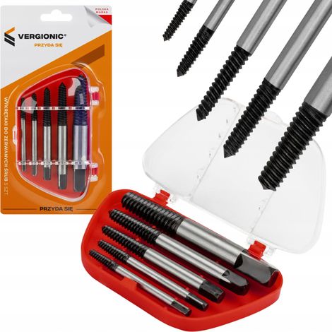 Extractores de tornillos rotos, juego de 5 piezas, para casquillos rotos y espárragos.