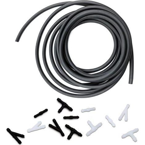 Adatto per kit di tubi flessibili per tergicristalli, tubo flessibile per lavavetri lungo 4 m con 12 raccordi, compatibile con la maggior parte dei tubi flessibili per tergicristalli delle auto.