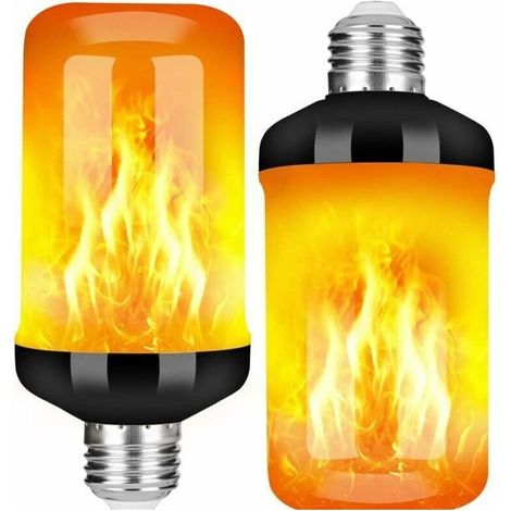 LED light bulb, 2-pack, E27, LED light bulb with flame effect, 5 W