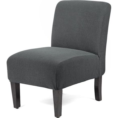 Ensemble monobloc gris foncé en tissu élastique et épais, chaise de bureau à revêtement épais.