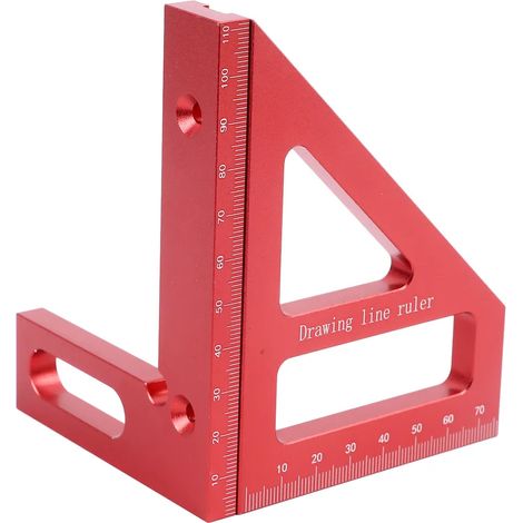 Règle de mesure multi-angles 3D, rapporteur d'angles de menuiserie 45-90 degrés, équerre à onglets, rapporteur d'angles de menuiserie en alliage d'aluminium, outil de mesure pour ingénieurs et charpen (1/4)