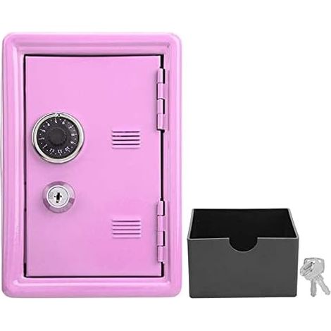 Boite A Clefs,Placards à CléS Enfants Mini Mini CLÉ Stockage Stockage Simulation BOÎTE Safe SOABLE avec CLÉ Lockage Bijoux DE Bijoux CASSER MÉTAL L'INNOVATION PRÉSENTE (Size : Pink) (1/4)