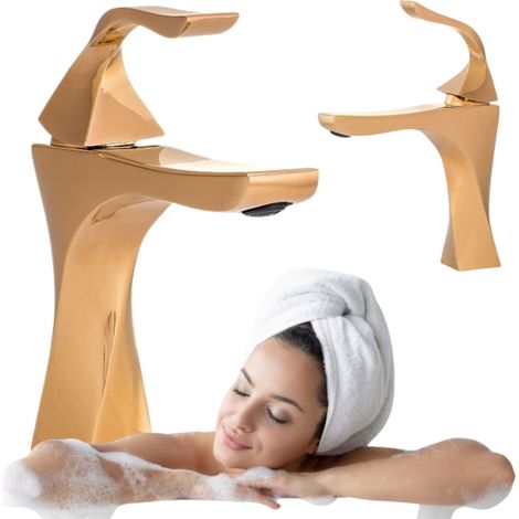Grifo lavabo monomando,Dorado (1/3)