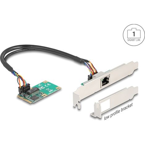 Delock Mini PCIe I/O PCIe full size 1 x RJ45 Gigabit LAN