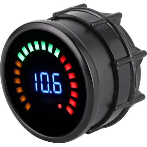 Manomètre universel de pression de turbo, voltmètre, affichage numérique LED 52 mm, 12 V, 2 en 1, cadran noir (1/5)