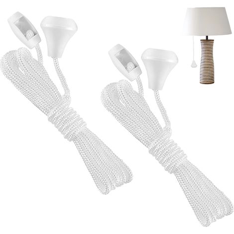 Cordon De Tirage - Nylon - 1,5 M - Pour Interrupteur Plafond Salle De Bain Toilette - Lot De 2 (1/5)