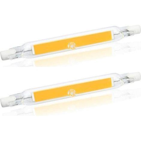 5W R7S 78MM Ampoule LED de J78 COB filament, 500 lumens 360 degrés, ampoule halogène 30W 48W 50W équivalent, parfait pour maison, cuisine, pièce, balcon, bureau, etc (2pcs, Blanc Chaud 2700K) [Classe (1/5)