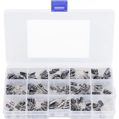 215 Pièces Kit Condensateurs Électrolytiques 0.1uF‑330uF Aluminium 15 Valeurs pour Ampli Audio et Circuits Électroniques