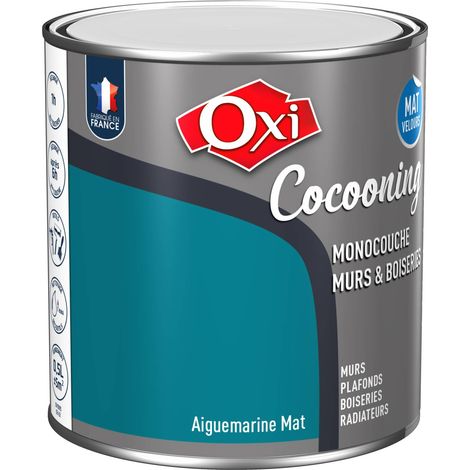 Owatrol-COCOONING MURS & BOISERIES MAT VELOURS-Peinture d'intérieur monocouche pour murs & boiseries fini mat velours-Aigue marine 0.5 litre