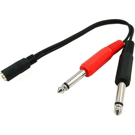 Câble adaptateur mono 3,5 mm vers double jack 6,5 mm. 2 câbles adaptateurs 6,35 mm. (1/5)