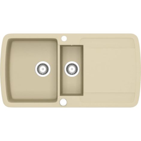 Maison Exclusive - Lavello da Cucina in Granito Vasca Doppia Beige