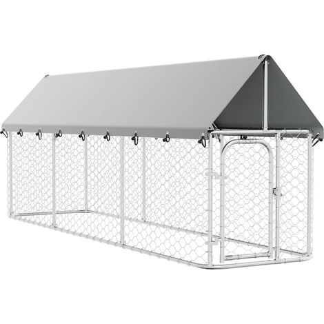 Maison Exclusive - Outdoor-Hundezwinger mit Dach 400x100x150 cm (1/5)