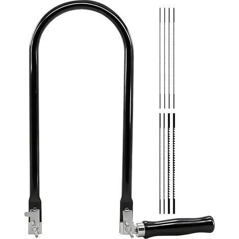 Kit de scie à chantourner noire avec manche en bois noir - Scie à chantourner en métal - Scie à chantourner professionnelle avec 8 lames de scie - Pour adultes ou enfants (1/5)