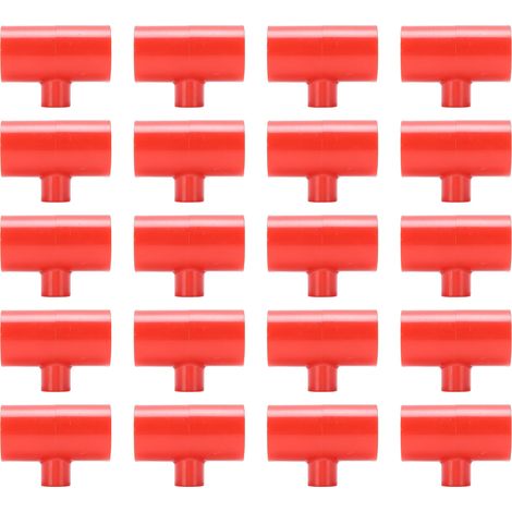 20 raccords en T en PVC pour abreuvoirs à poulets, abreuvoirs automatiques pour volailles avec tétines filetées et mangeoires. (1/5)