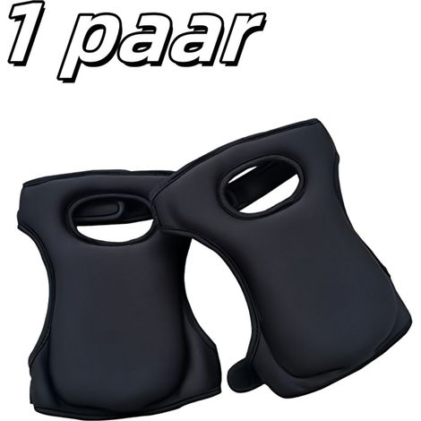 1 paire - Genouillères - Jardinage - Mousse élastique - Ajustables - Douces et confortables - Noires (1/5)
