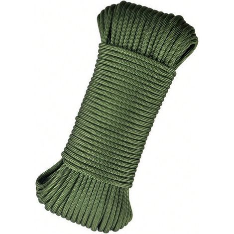 Corde parachute haute résistance 100 ft, cœur à 7 brins, corde de survie pour ligne de tente de camping extérieur, vert armée (1/4)