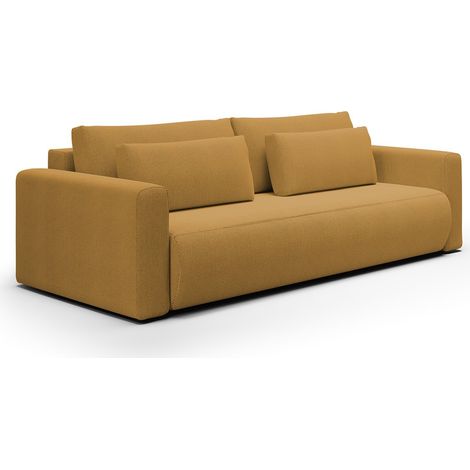 Zweisitzer Schlafsofa Erbezzo, mit Stauraum, Klappbar, Verstellbar, 240x105 cm, Gelb