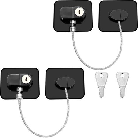 2Pcs Serrure de Porte du Réfrigérateur, Serrure à Sécurité de Frigo pour Enfants, Verrouillage de Fenêtre et Porte (1/5)