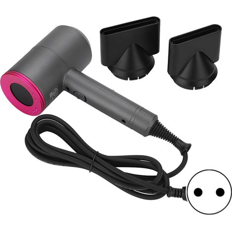 Sèche-cheveux puissant à température constante gris rose rouge, prise US 110V, faible bruit, séchage rapide, coiffage facile. (1/5)