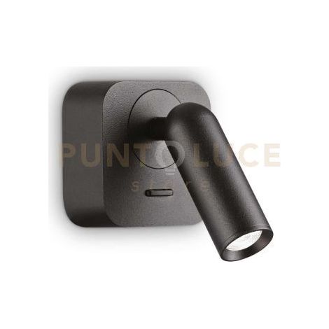 Applique Moderna Bean Square Metallo Nero Led 3W 3000K Luce Calda (1/5)