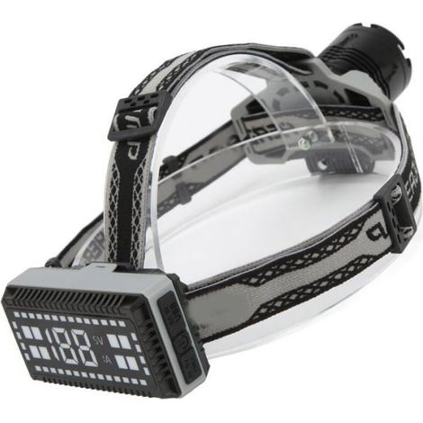 Lampe frontale XHP70, lampe frontale à chargement USB, lampe dure avec bandeau, affichage numérique, zoom (1/5)