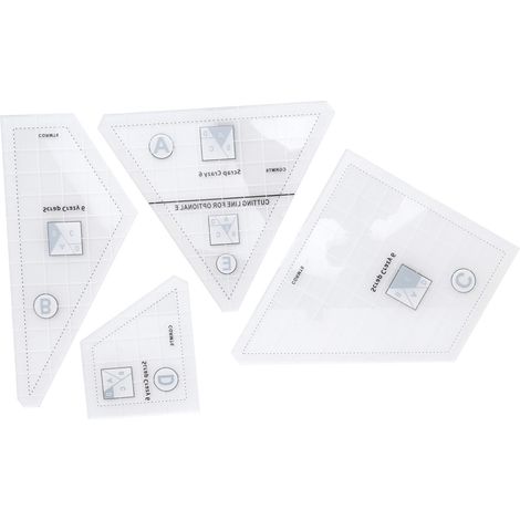 Ensemble de 4 gabarits transparents en acrylique pour le quilting, idéal pour les loisirs créatifs et la couture professionnelle. Cadeau parfait pour les professionnels. (1/5)
