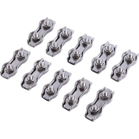 10 serre-câbles et étriers doubles en acier inoxydable M3 (1/5)