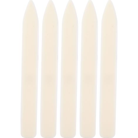 Lot de 5 plioirs en cuir blanc plastique pour bricolage, outil accessoire de finition de bord à coudre main (type long) (1/5)