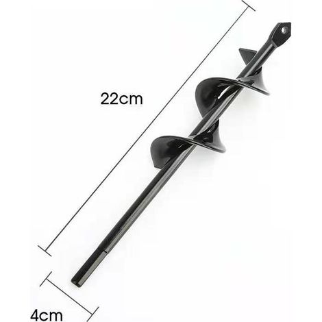 Perceuse, perceuse de sol pour l'installation de clôtures, perceuse à main, petite perceuse à barre de torsion, accessoires de jardin, ameublissement de plantation de fleurs (noir - diamètre 4 cm x lo (1/5)
