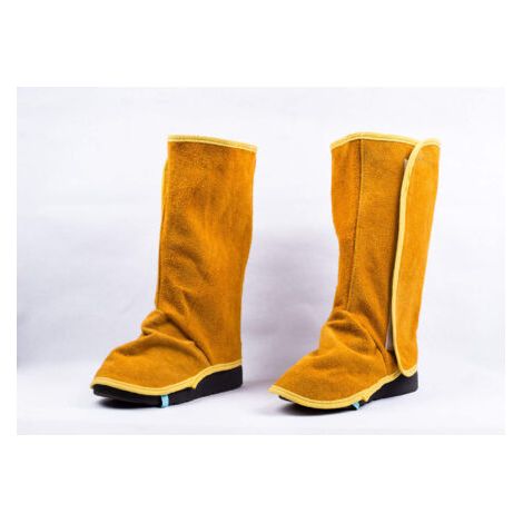 Sollbry Protecteur de Chaussures de Soudeur, Couvre-Chaussures Ignifuges, 1 Paire de Guêtres de Soudage en Cuir, pour la Construction de Soudage Électrique(33CM) (1/5)