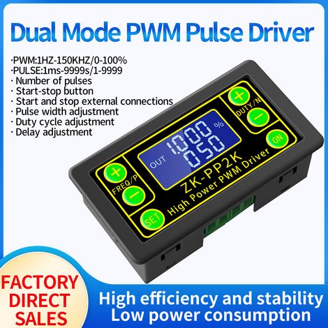 Generatore di segnali LED a impulsi PWM XD-PP2K per motori passo-passo, elettrovalvole e driver di ritardo con funzioni di regolazione del ciclo di lavoro, della larghezza di banda, della frequenza e  (1/5)