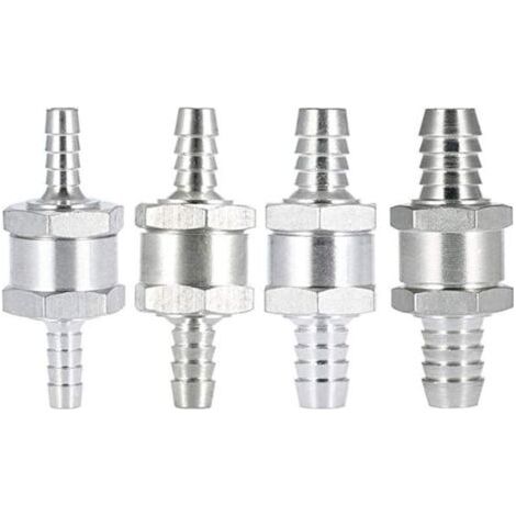 Clapet anti-retour(4 pièces) de retour de carburant en aluminium à sens unique (6 8 10 12mm) pour Essence Diesel Huile Car Chrome Eau Auto Carburateur Systèmes Basse Pression Tuyau (1/4)