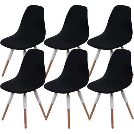Housses de chaise - Extensibles - Lot de 6 pièces - Style nordique - Housses de chaise minimalistes couleur unie en soie laiteuse (1/4)