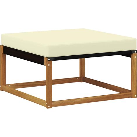 Outdoor Footstool Solid Acacia Wood and Textilene Natural vidaXL