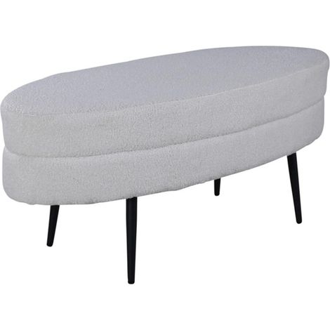 Pouf Design Bouclette "Otto" 100cm Blanc Cassé (1/5)