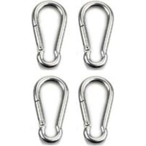 Lot de 5 grands mousquetons à vis pour fixation d'équipement, aluminium, 8 cm, vert clair, noir, lot de 5. (1/4)