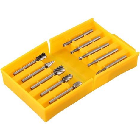 Lot de 10 limes rotatives en acier rapide pour le travail du bois et le modélisme (1/5)
