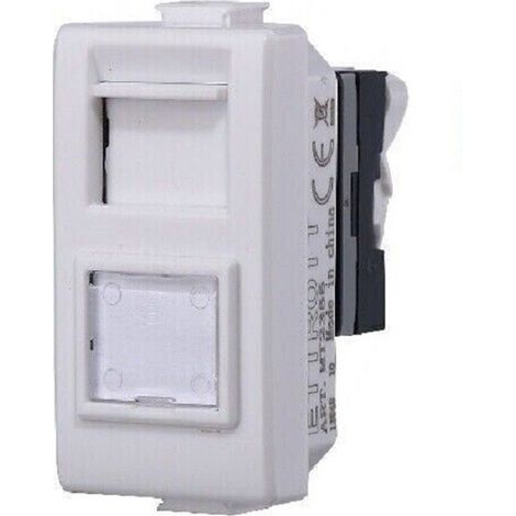 TrAdE Shop Traesio - Serie Bticino Frutti Matix Compatibile Presa Schuko Lan Pulsante Deviatore Usb -     Presa dati rj45 cat.6