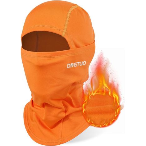 Sturmhaube Winter Winddicht Fleece Gefüttert für Damen Herren, Fahrrad Motorrad Skimaske Orange (1/5)